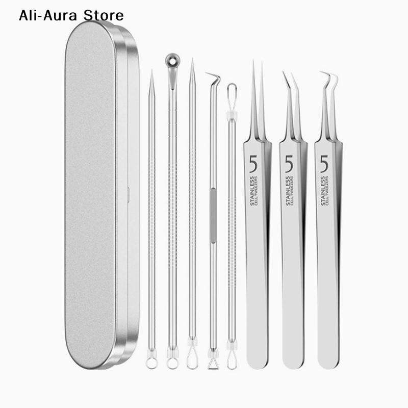 Skincare Acne - 7/8Pcs Blackhead Remover Kit Professional Blackhead