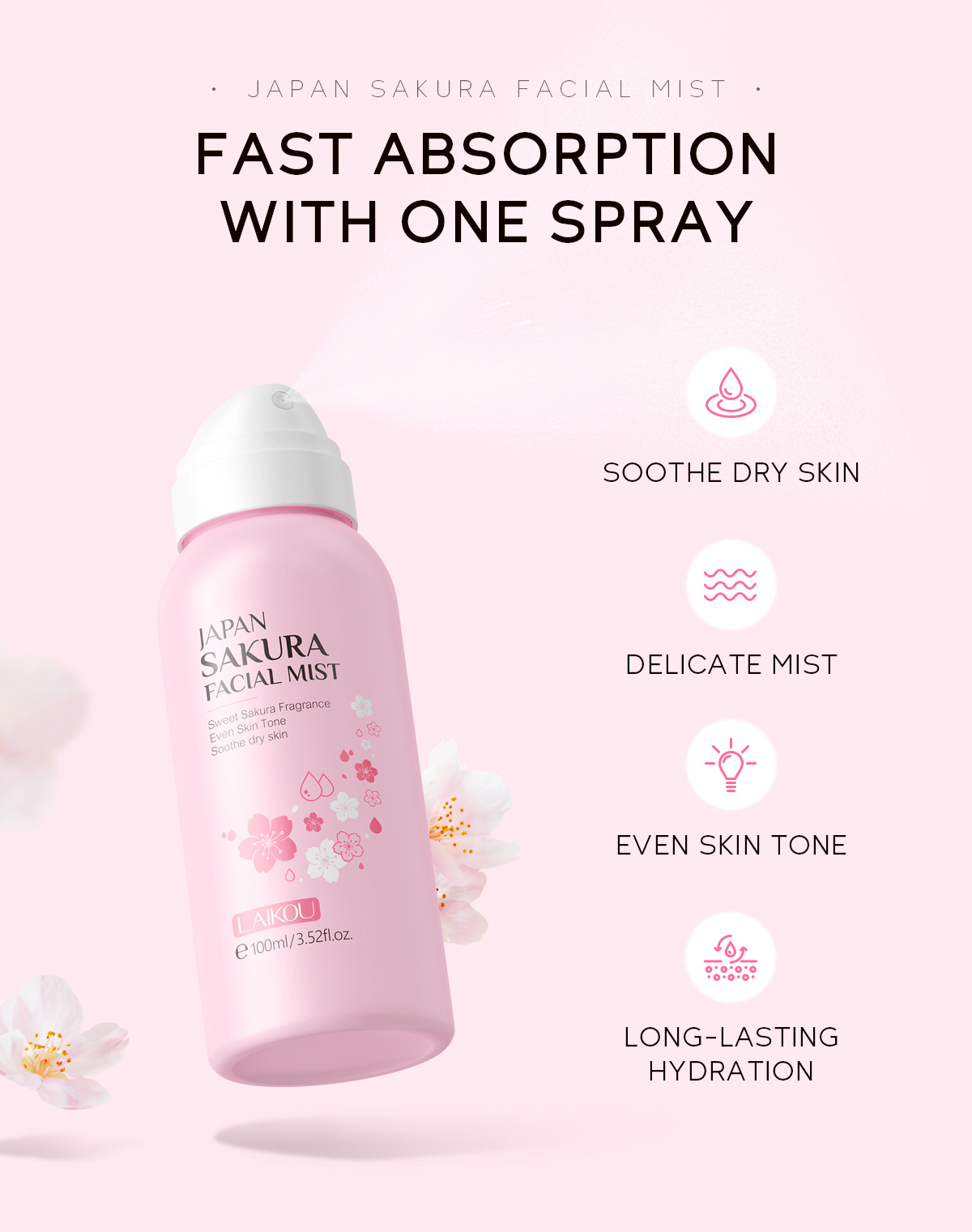 LAIKOU Sakura Facial Mist Brig - Skincare Niacinamide 评论和价格