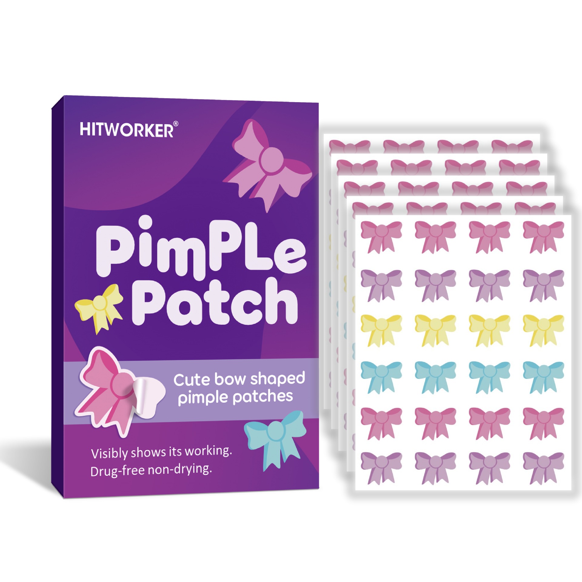 120Pcs Bow Shaped Acne Pimple  - Hydrocolloid Acne Patch 评论和价格