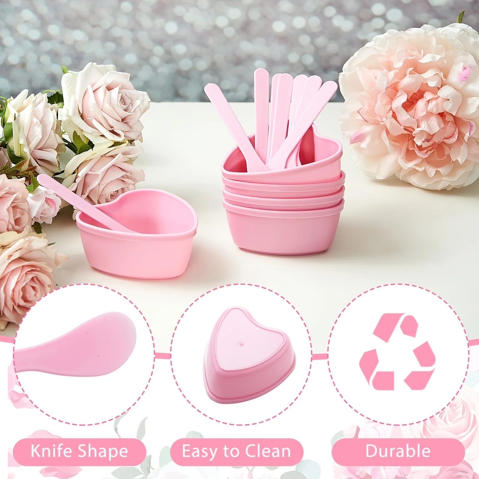 6-piece Pink Heart Shaped Faci - Skincare Indonesia 评论和价格
