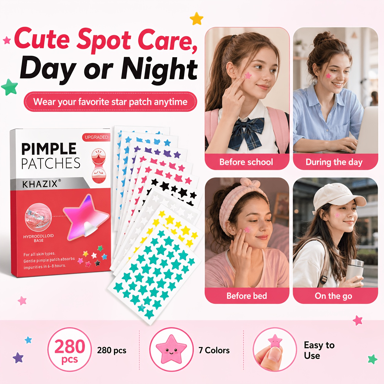 280pcs Star Pimple Patches, 7  - Hydrocolloid Acne Patch 评论和价格